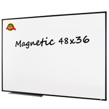 Lockways Magnetic Whiteboard White Board - Dry Erase Board 48 x 36, 3 Dry Erase Markers, 8 Magnets, Black Aluminium Frame for Home, Office, School
